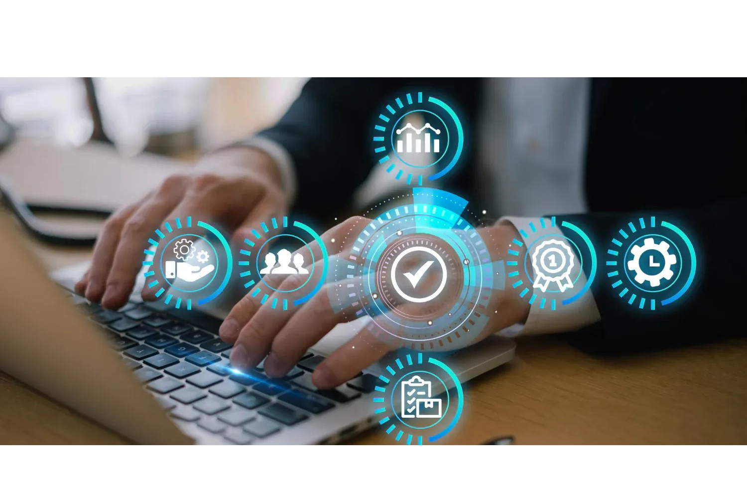 Managed IT services banner including cloud, security, and support